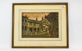 A McArthur Framed Watercolour, Street Scene Of An Inn, Signed And Dated 1873.