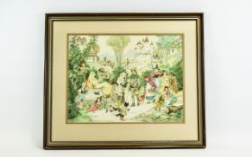 Illustration Interest Original Watercolour By Patience Arnold 1901-1922 'Dick Whittington Arrives