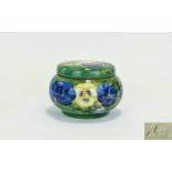 William Moorcroft Signed And Impressive Lidded Powder Bowl In The Pansy Design Early version