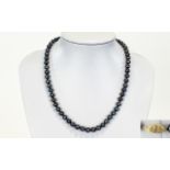 Well Matched High Quality Single Strand Peacock Pearl Necklace with 14ct Gold Clasp.