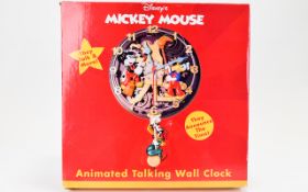 Disney Cleaners Clock- Animated talking wall clock- Characters talk and move when announcing the