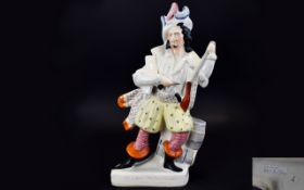 Staffordshire - Flat back Mid 19th Century Hand Painted Large Figure of Will Watch. c.