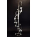 Metal Framed Seven Branch Floor Standing Tealight Holder