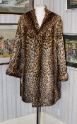 Ocelot Coat Ladies vintage ocelot three quarter coat with impressive shawl collar, side seam