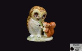 Beswick Beatrix Potter Figure 'Old Mrs Brown' In the form of a kindly brown owl with a young red