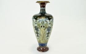 Royal Doulton Art Nouveau Vase, decorated with applied tall, leafy,