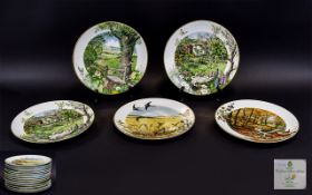 A Large Collection Of Royal Worcester Cabinet Plates Thirteen in total,