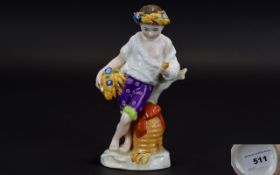 Samson - After Derby / Chelsea Hand Painted Figurine From The Late 19th Century - Young Girl