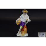 Samson - After Derby / Chelsea Hand Painted Figurine From The Late 19th Century - Young Girl