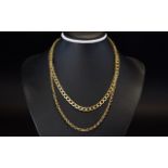 9ct Gold Chains / Necklaces. Fully Hallmarked. 14.2 grams. Lengths 17 & 18 Inches.