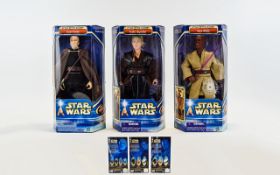 Hasbro Star Wars Attack Of The Clones Larger Scale Three Action Figures.