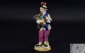 Schierholz Plaue Late 19th Century German Factory Fine Hand Painted Porcelain Figure of a Young