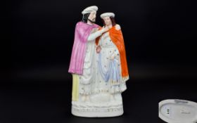 Staffordshire Pottery Late 19th Century Figure Group ' Prodigals Return ' c.