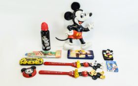 Collection of Disney Mickey Mouse Memorabilia.