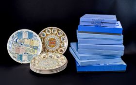 Large Collection of Wedgwood Boxed Cabinet Plates comprising 2000-2009.