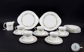 Royal Doulton Part Teaset H5002 approx 26 pieces. Comprises cups, saucers and side plates.