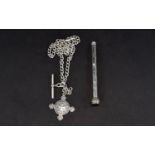 Silver Double Albert Chain With Attached St Johns Ambulance Fob & T-Bar,