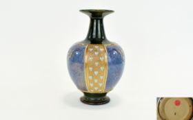 Royal Doulton Globular Shaped Chine Ware Vase. c.1890. Stands 8.75 Inches High.