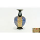 Royal Doulton Globular Shaped Chine Ware Vase. c.1890. Stands 8.75 Inches High.