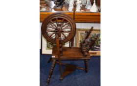 Turned Wooden Spinning Wheel