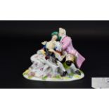 Vienna - Late 19th Century Hand Painted Porcelain Figure Group of Excellent Quality ' The Lovers '