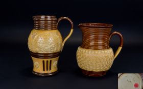 Doulton Lambeth 19th Century Fine Quality Stoneware Jugs ( 2 ) Two In Total.