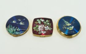 A Collection Of Vintage Compacts Three in total, circa 1950's, all in good condition.