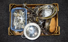 Quantity of Silver Plated Ware including flatware, candleabra, goblets, serving plates, tureens,