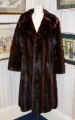 A Mink And Suede Full length Ladies Vintage Coat dark pastel mink coat with dark brown suede