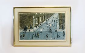 Pencil Signed Print By Tom Dodson 'Friday Night' Large print framed and mounted under glass