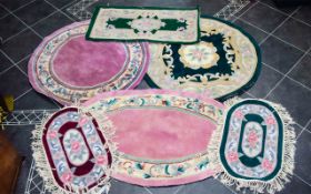 Collection Of 6 Modern Rugs, Various Colours, Small Sizes.
