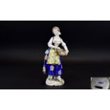 Samson - Derby Late 19th Century Nice Quality Hand Painted Porcelain Figurine of a Young Woman with