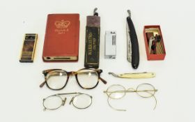 Small Mixed Lot Of Spectacles, Razors,