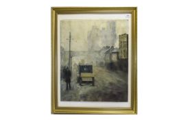 Framed Oil On Board Signed to bottom right 'Rory' depicts a street scene in muted tones in the
