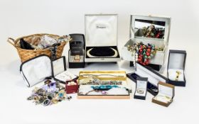 A Large And Varied Collection Of Costume Jewellery Over 80 items to include small bag of mixed