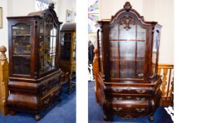 A Mid 20th Century - Good Quality and Impressive Mahogany Dutch 18th Century Style Display Cabinet,