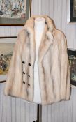 Silver Mink Evening Jacket Ladies short vintage mink jacket with mock double breasted button
