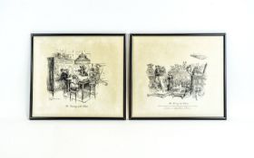 Harry Rowntree Pair of Prints of Amusing Cat Scenes each 9 by 9.75 inches.