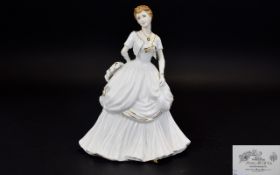 Royal Worcester Hand Painted Porcelain Figurine ' From All of Us ' Golden Moments,