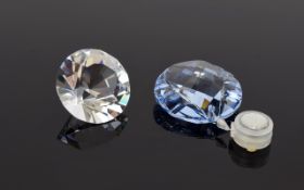 Swarovski Crystal Figures ( 2 ) In Total. Comprises 1/ DIAMOND CUT GEM SCS A 9100 NR 000 325.