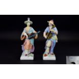 KPM Berlin - 19th Century Pair of Hand Painted Malabar Musicians of a Model by F.