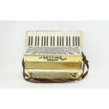 Vintage Soprani Settimio Three 120 Piano Accordion Finished in cream pearlescent bakelite,