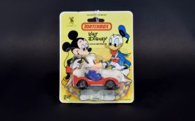 1979 Matchbox Walt Disney Mickey Mouse Die-Cast Metal Red Car with Mickey In The Drivers Seat.