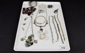 A Good Collection of Stone Set Silver Jewellery. All In As New Condition.