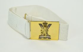 Royal Regiment Of Scotland Army White Belt And Buckle