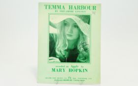 Mary Hopkin Autograph on Sheet Music ' Temma Harbour '