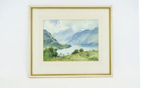 HENRY R. WILKINSON ARCA (1884-1975) Mountain Lake- watercolour 11" x 14 3/4" signed.