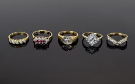 A Collection of Stone Set 9ct Gold Dress Rings. Various Designs and Sizes.