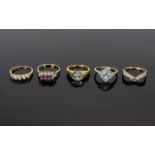 A Collection of Stone Set 9ct Gold Dress Rings. Various Designs and Sizes.