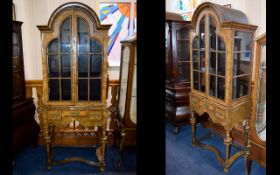 French Late 19th Century / Early 20th Century - Vitrine Curio Burr Walnut Cabinet,